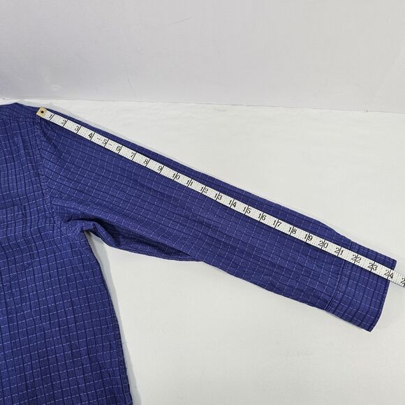 Tommy Bahama Men’s Large Purple Silk Cotton Blend Textured Long Sleeve Shirt - Picture 7 of 8